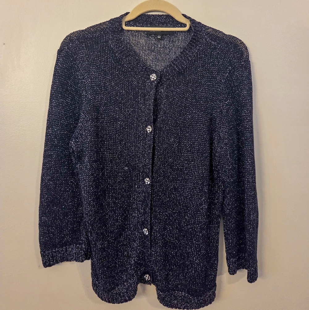 Jones New York Black and White Knit Sweater